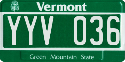 VT license plate YYV036