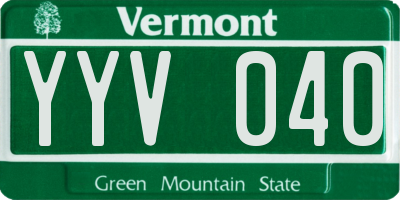 VT license plate YYV040
