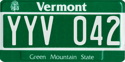 VT license plate YYV042
