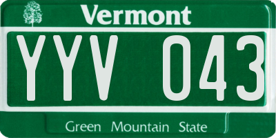 VT license plate YYV043