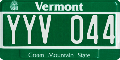 VT license plate YYV044