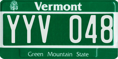 VT license plate YYV048