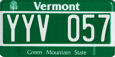 VT license plate YYV057