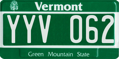 VT license plate YYV062
