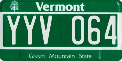 VT license plate YYV064