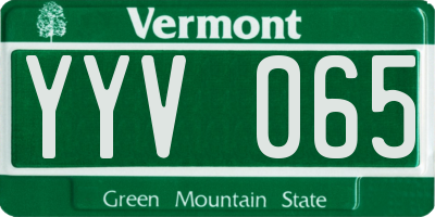 VT license plate YYV065