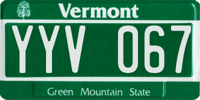 VT license plate YYV067