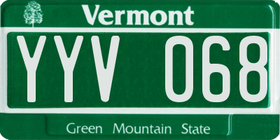 VT license plate YYV068