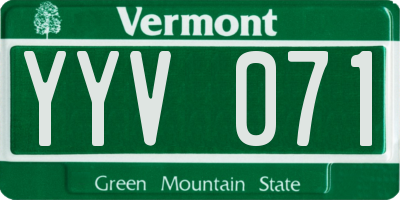 VT license plate YYV071