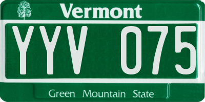 VT license plate YYV075
