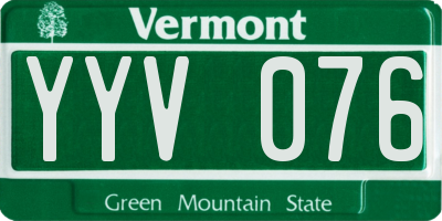 VT license plate YYV076