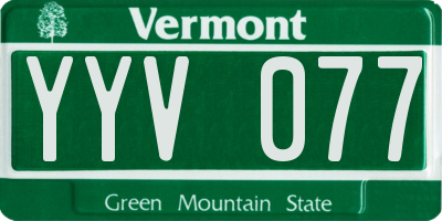 VT license plate YYV077