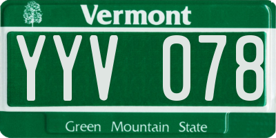 VT license plate YYV078