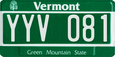 VT license plate YYV081