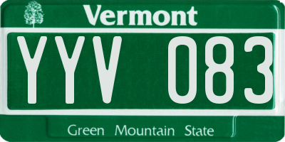 VT license plate YYV083