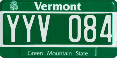 VT license plate YYV084