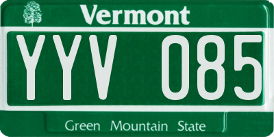 VT license plate YYV085