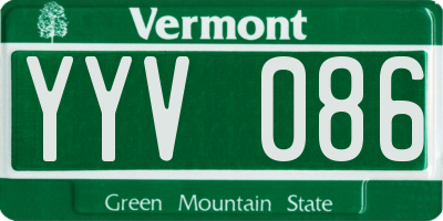 VT license plate YYV086