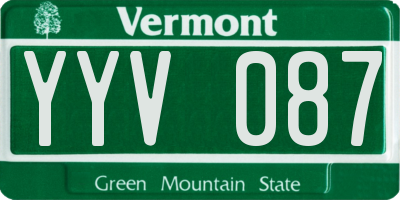 VT license plate YYV087