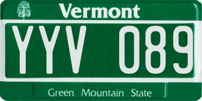 VT license plate YYV089
