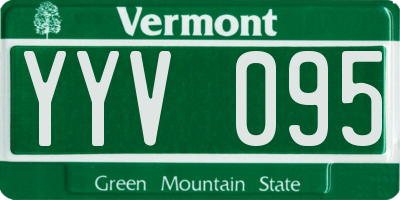 VT license plate YYV095