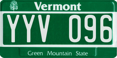 VT license plate YYV096