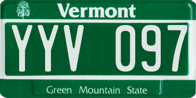 VT license plate YYV097
