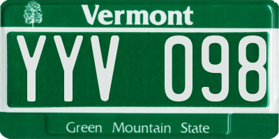 VT license plate YYV098