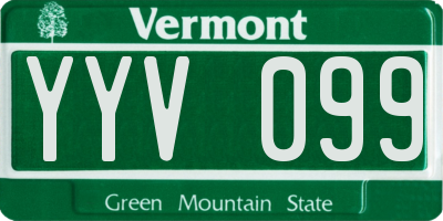 VT license plate YYV099