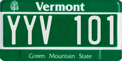 VT license plate YYV101