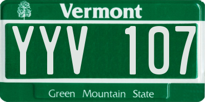 VT license plate YYV107