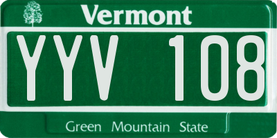 VT license plate YYV108