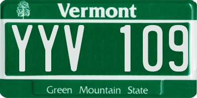 VT license plate YYV109