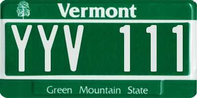 VT license plate YYV111