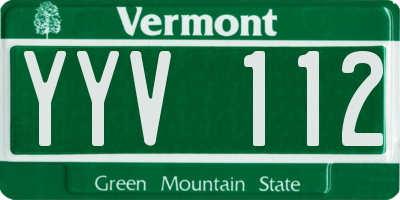 VT license plate YYV112