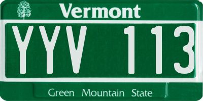 VT license plate YYV113