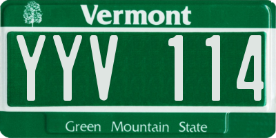 VT license plate YYV114