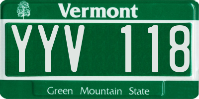 VT license plate YYV118