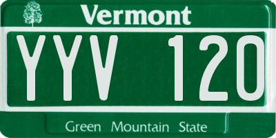 VT license plate YYV120