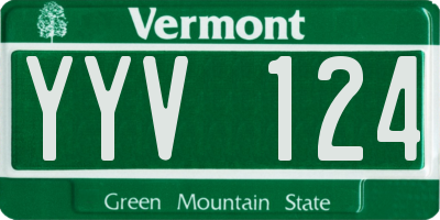 VT license plate YYV124
