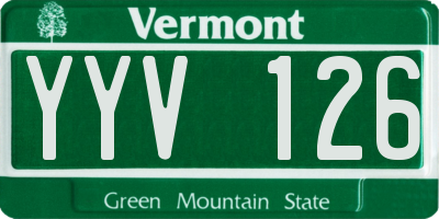 VT license plate YYV126
