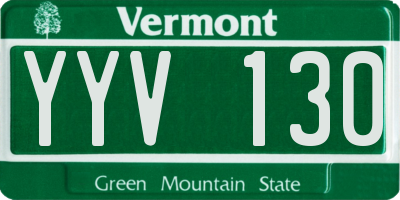 VT license plate YYV130