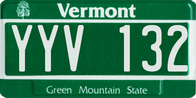 VT license plate YYV132