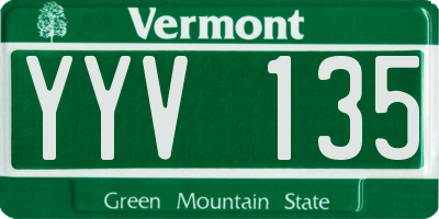 VT license plate YYV135