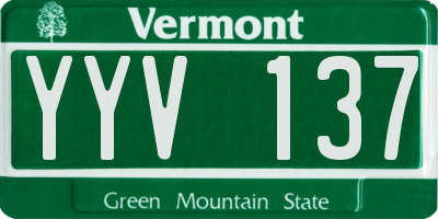 VT license plate YYV137