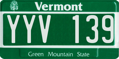 VT license plate YYV139