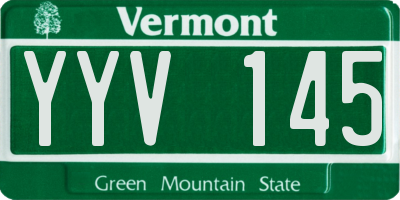 VT license plate YYV145