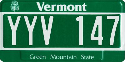 VT license plate YYV147