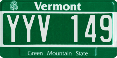 VT license plate YYV149