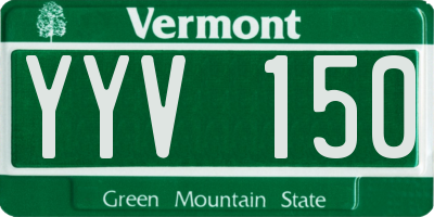 VT license plate YYV150